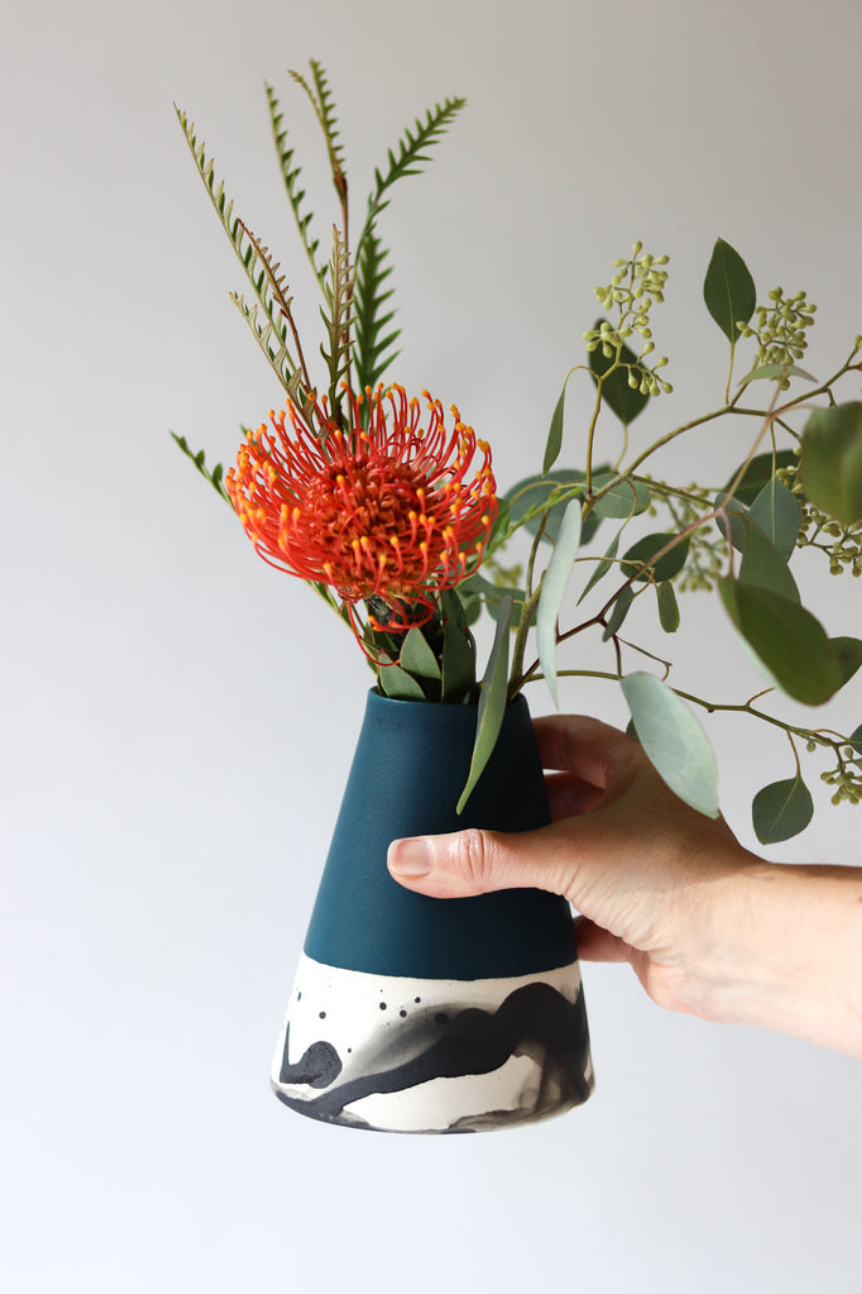 Splatter Bud Vase - Deep Ocean