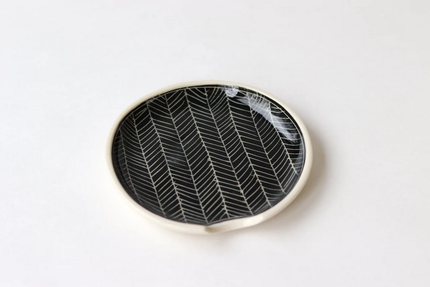 Herringbone Spoon Rest  - Black