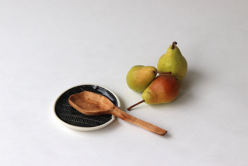 Herringbone Spoon Rest  - Black